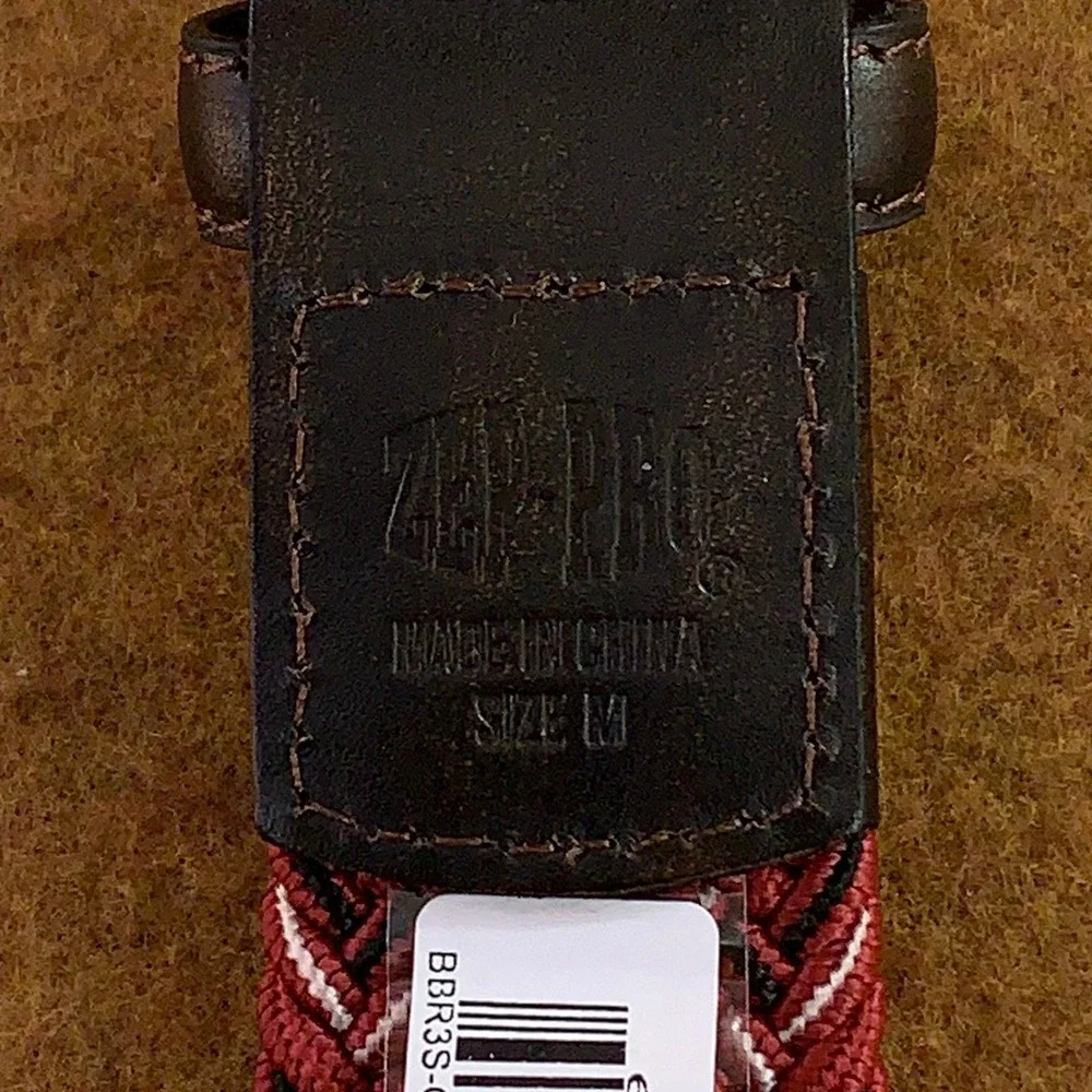 Zep-Pro Mens Medium Red Braided Elastic Stretch Belt NWT